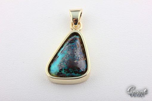 Opal Anhänger aus 14kt. 585 Gelbgold Anhänger für Kette mit Opale Unikat neuwer.