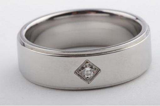 Brilant Diamant Ring in aus Edelstahl Stahl mit Brilliant Solitär Größe Gr59