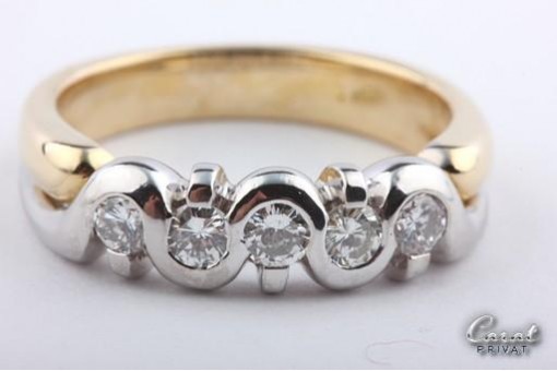 Brillant Diamant Ring in aus 750 er 18k Bicolor Gold mit Brillanten GG/WG