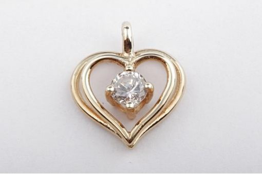 Herz Anhänger in aus 333 er 8k Gelbgold mit Zirkonia Herzform Liebe