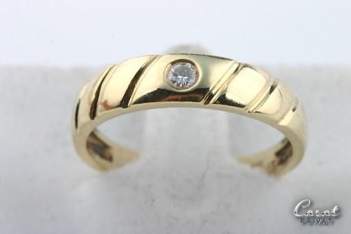 Brillant Diamant Ring in585 er Gelbgold mit Brilliant Solitär Ringgröße Gr 53