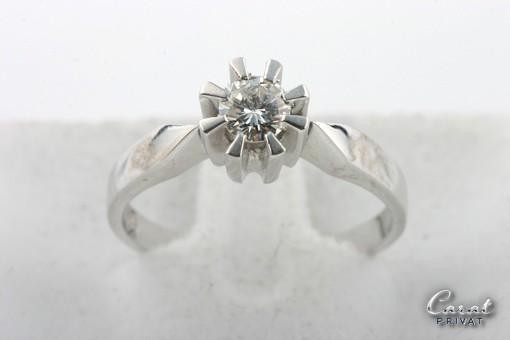 Brillant Diamant Ring in aus 585 er 14k Weißgold mit Brilliant Solitär Gr 54