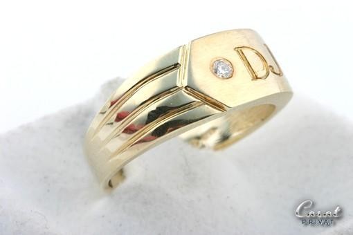 Herrenring Brillant Diamant Ring in aus 585 er 14k Gelbgold mit Brilliant Gr 61