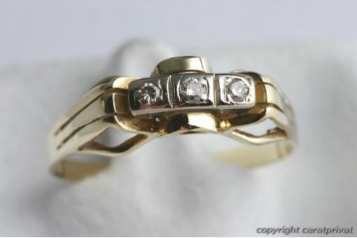 Brillant Diamant Ring in aus 585er 14k Goldring mit Brillanten Gelbgold Gr60