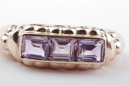 Amethyst Ring mit Amethysten in aus 333 Rosegold Rotgold Ringgröße Gr54