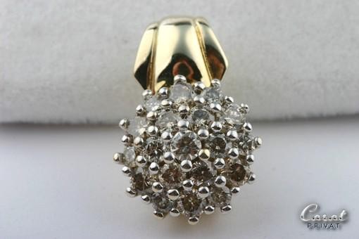 Brillant Diamant Anhänger mit 1ct Brillanten in aus 14k Karat 585 Gelbgold