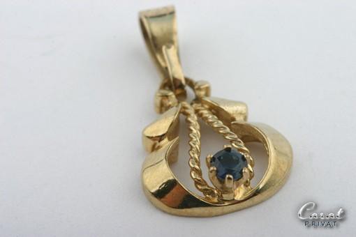 Saphir Anhänger in 8kt 333 Gelbgold Saphiranhänger Saphire blau Unikat neuwertig