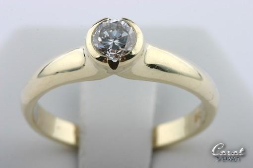 Brillant Diamant Ring Solitär 0,38ct in aus 585 er 14kt Gelbgold Gr54