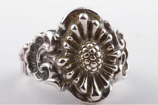 Silberring Ring in 835 Silber im Blumen Design Gr56 17,8mm