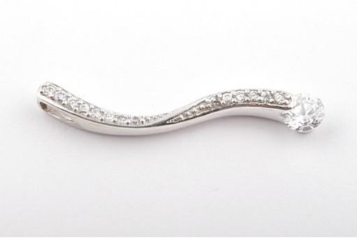 Anhänger in aus 925 er Sterling Silber mit Zirkonia Länge 3,6 cm