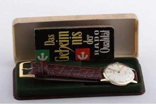 Selten! Rado in 585 er Gelbgold Handaufzug Ref. 10584B Papiere Box von 1961