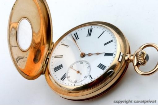 Ch. Suchy & Fils Halbsavonette Taschenuhr in 585 14kt Gold um 1900