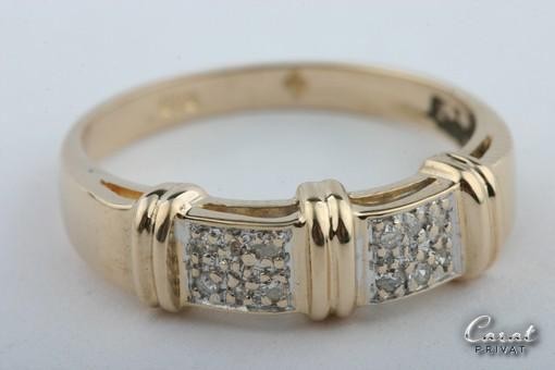 Brillant Ring in 14k 585 Gelbgold mit Brillianten Brillanten Diamant Gr50