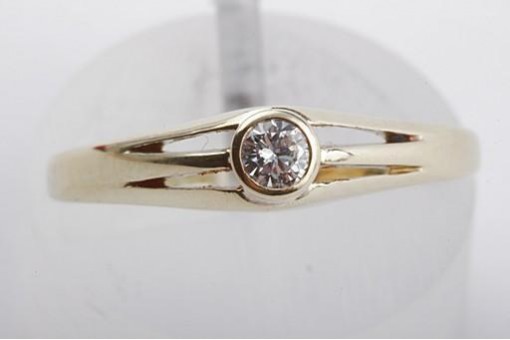 Brillantring Solitär Diamant Ring Ringgröße Gr54 17,2mm 585 Gelbgold
