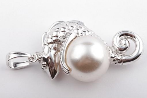 Anhänger mit Perle und Chamäleon Länge 5,8 cm 925er Sterling Silber