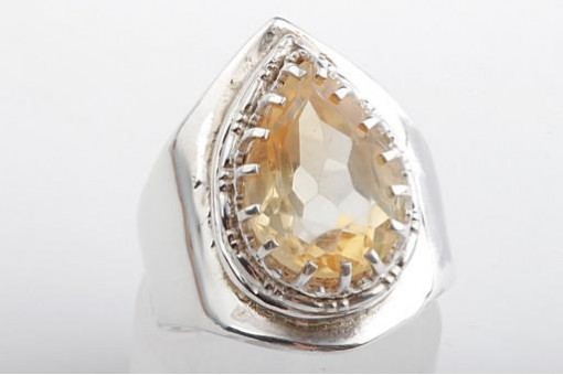 Citrinring aus 925er Sterling Silber