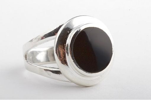 Ring Herrenring 925 Sterling Silber mit Onyx 