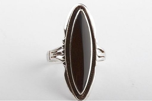 Ring in 925 er Sterling Silber mit Onyx