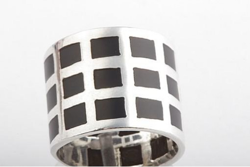 Ring in 925 er Sterling Silber mit Onyx