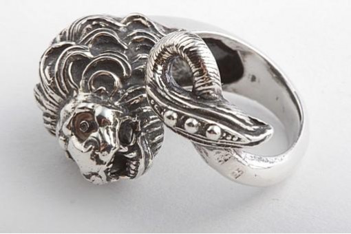 Silberring Ring in 925 er Sterling Silber silver mit Löwenkopf Löwe with lion