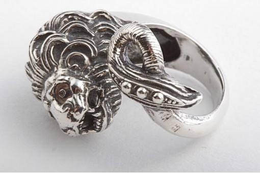Silberring Ring in 925 er Sterling Silber silver mit Löwenkopf Löwe with lion