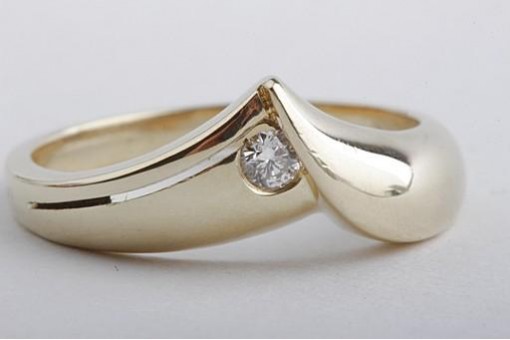 Brillant Diamant Ring Solitär 0,06ct 585 Gelbgold 56 17,8mm