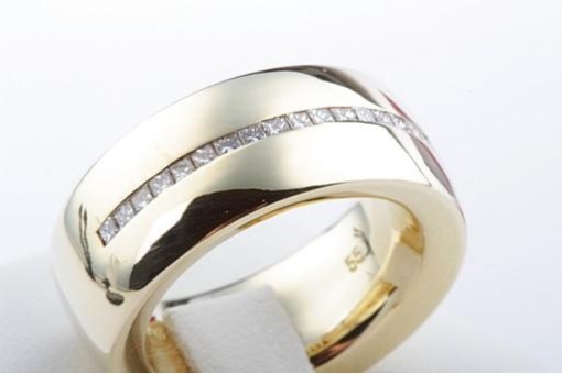 Joop! Diamant Ring 750 er 18k Gelbgold Prinzess Schliff Gr 55