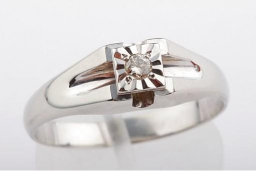 Brillant Diamant Ring 585 weißgold Solitär Größe 62 19,7mm