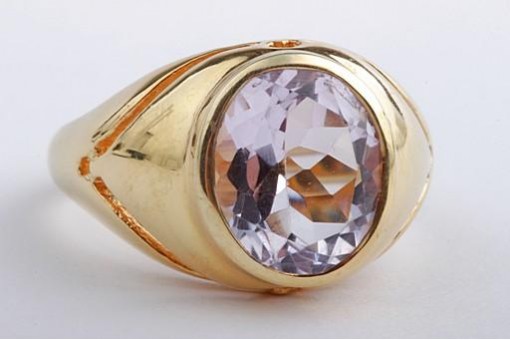 Ring 925 Silber vergoldet mit Amethyst 11 x 9 mm Größe 56 17,8mm