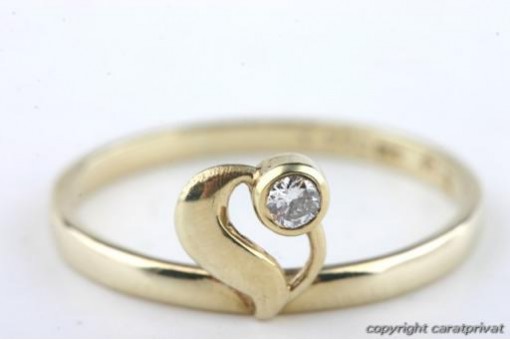 Brillant Solitär Diamant Ring 333 8K Gelbgold