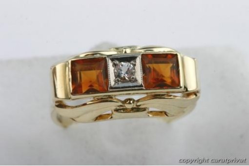 Topas Ring 14kt 585 er Gelbgold Goldtopas Zirkonia