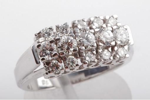 Brillant Diamant Ring 1,30 ct Weiß H Vvsi 14 Kt 585