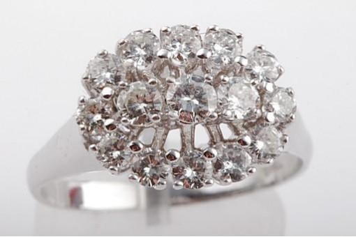 Brillant Diamant Ring 1,7ct G/Si 585 Weißgold Gr65