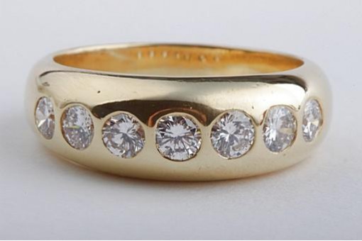 Brillant Diamant Band Ring 0,84ct feines Weiß TW Vvsi 750 Gelbgold