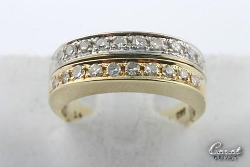 Brillant Diamant Ring 585 14k Bicolor Gold Brillanten Gr 49