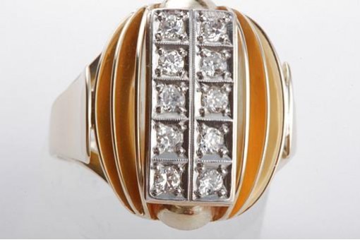 Diamantring 0,5ct 585 Gelb gold 14 kt. Diamanten Altschliff