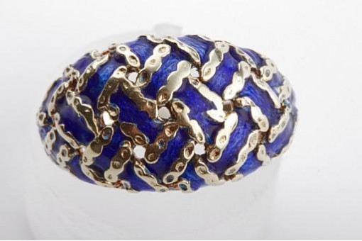 Ring Email Emaille 585 er 14k Gelbgold Gr 55.