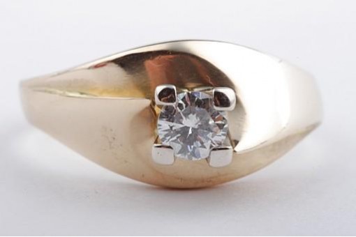Brillant Diamant Ring 750 18k Gelbgold Solitär Gr52.
