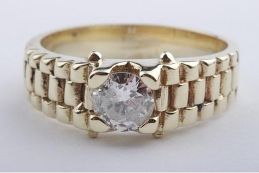 Brillant Diamant Ring 585 er Gelbgold Solitär Gr 51