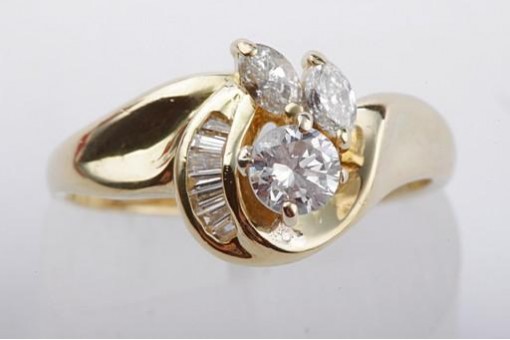 Brillant Diamant Ring 18kt 750 Gelbgold Grösse 53