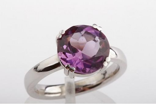 Ring Amethyst 3,5ct Durchmesser 10,3mm 18K 750 Weißgold Ringgröße 53 16,9mm