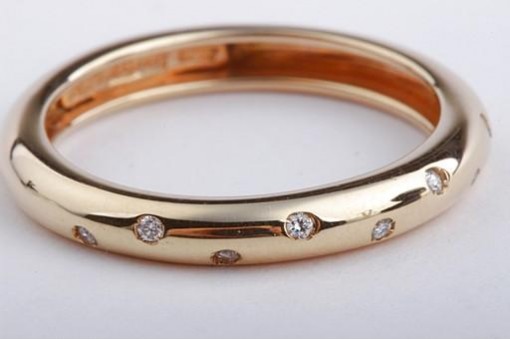 Ring Rot Gold 18 Kt. 750 mit Brillanten Diamanten Grösse 53 Anfertigung Neu!