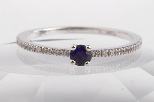Ring Weiß Gold 18 Kt. 750 mit Saphir Safir Brillanten Diamanten Grösse 55 Neu!