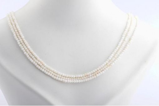 Adriatische weiße Korallen Kette Collier natürlich 2,5mm Durchmesser 46 cm Neu!