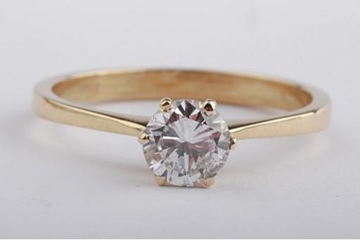 Brillant Diamant Ring Solitär 0,7ct 750 18K Gelb Gold Gr 53 16,9mm Top!