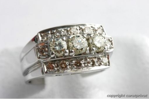 Brillantring Diamant Ring 14kt Weiß Gold 585 Brilliant Gr 47 Top!