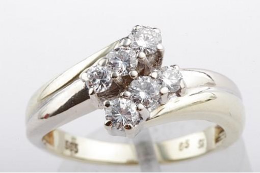 Brillant Diamant Ring 0,65ct Weiß H Si 585 14K Gelb Gold Grösse 57 Top!