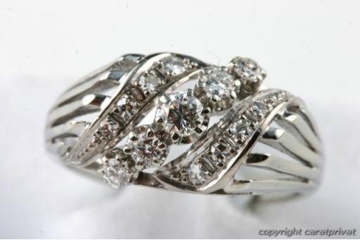 Diamantring Diamant Ring 585 14K Weiß Gold Gr 56 Top!