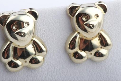 Bären Ohrringe 333 er Gelb gold Teddy Design Goldohringe