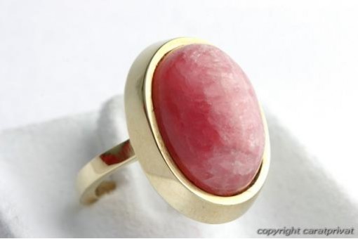 Ring 14kt 585 Gelb Gold rosa Stein Top!